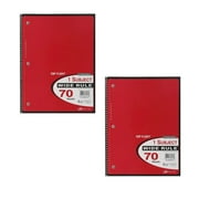 (2 pack) Top Flight Spiral Notebook, 1 Subject, 70 Wide Ruled Sheets, Colors Vary