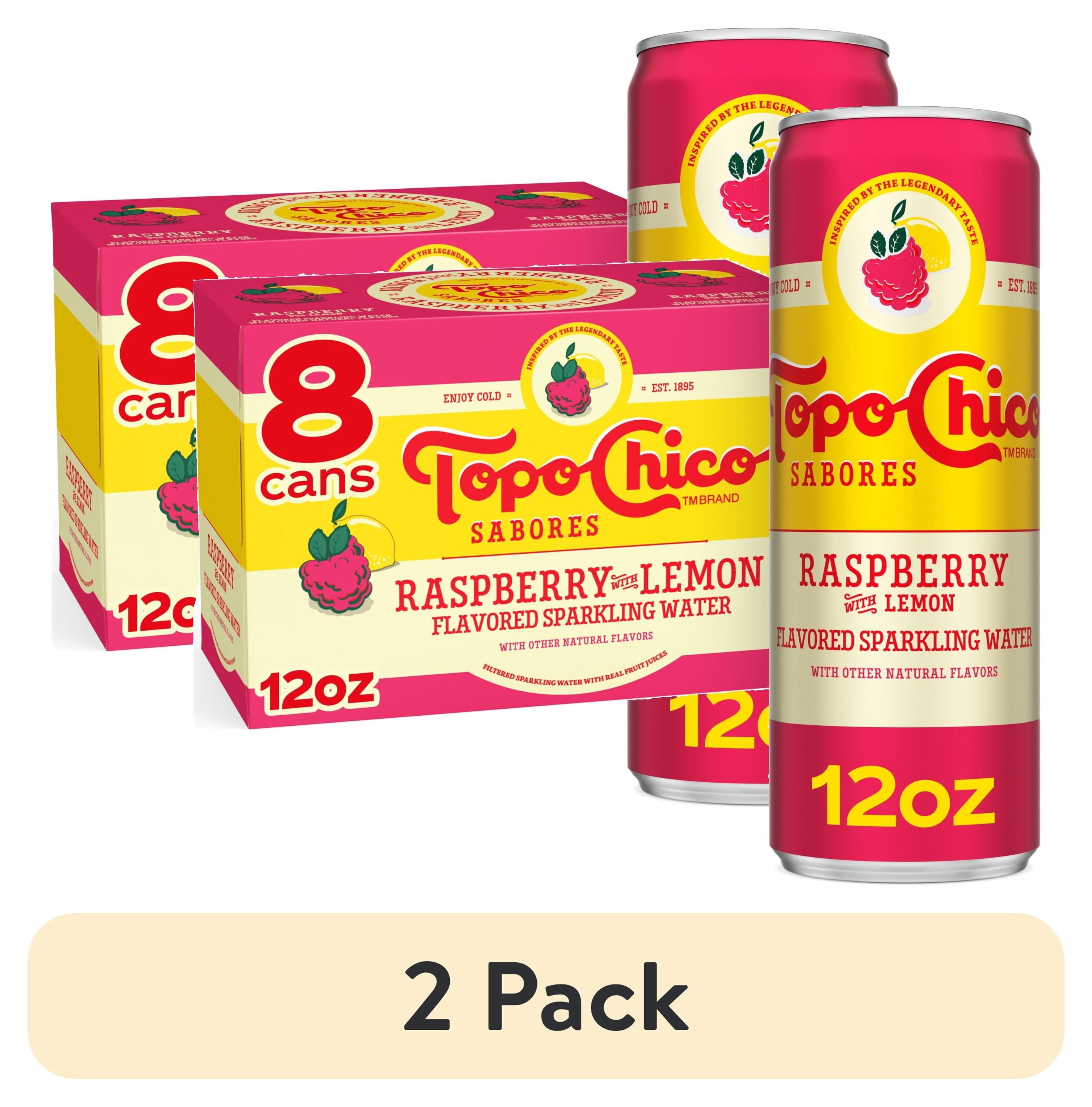 2 pack) Topo Chico Sabores Raspberry with Lemon Flavored Sparkling