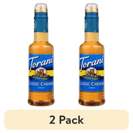 (2 pack) Torani Sugar Free Classic Caramel Syrup, Zero Calorie, Authentic Coffeehouse Syrup, 12.7 oz