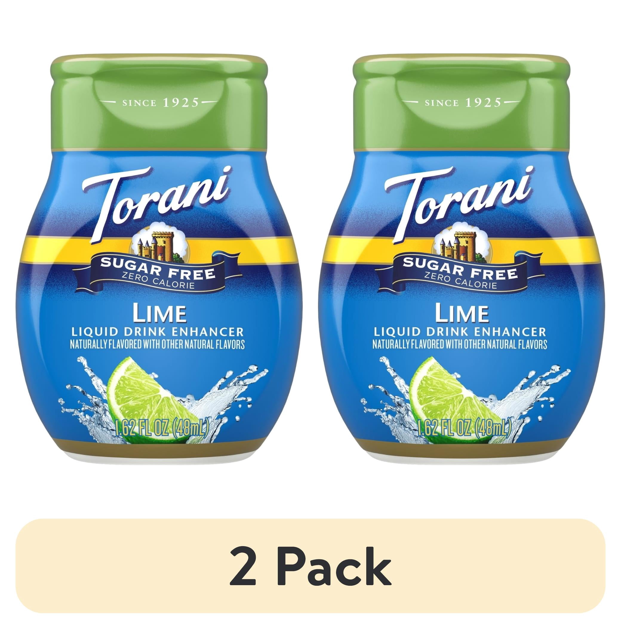 (2 pack) Torani Sugar Free Lime Liquid Drink Enhancer, 1.62 fl oz
