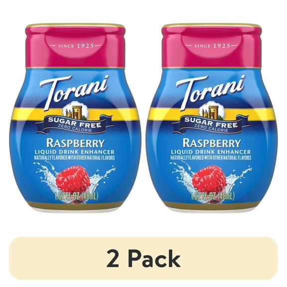 (2 pack) Torani Sugar Free Raspberry Liquid Drink Enhancer, 1.62 fl oz