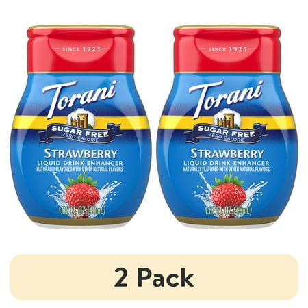 (2 pack) Torani Sugar Free Strawberry Liquid Drink Enhancer, 1.62 fl oz