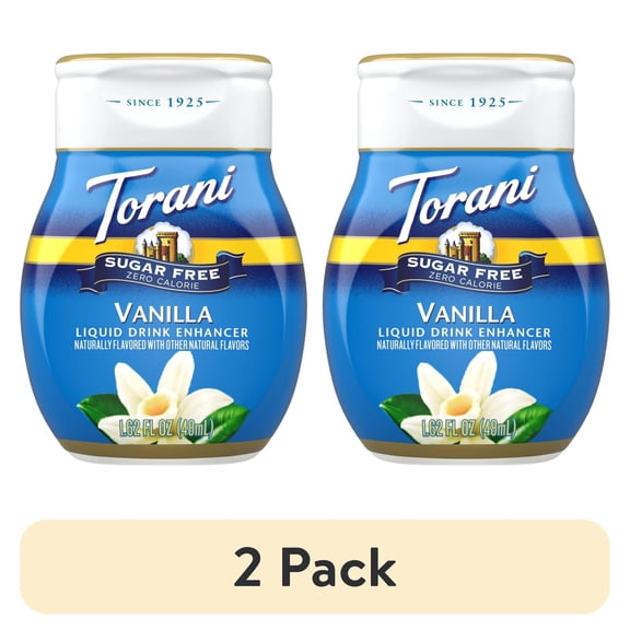 (2 pack) Torani Sugar Free Vanilla Liquid Drink Enhancer, 1.62 fl oz