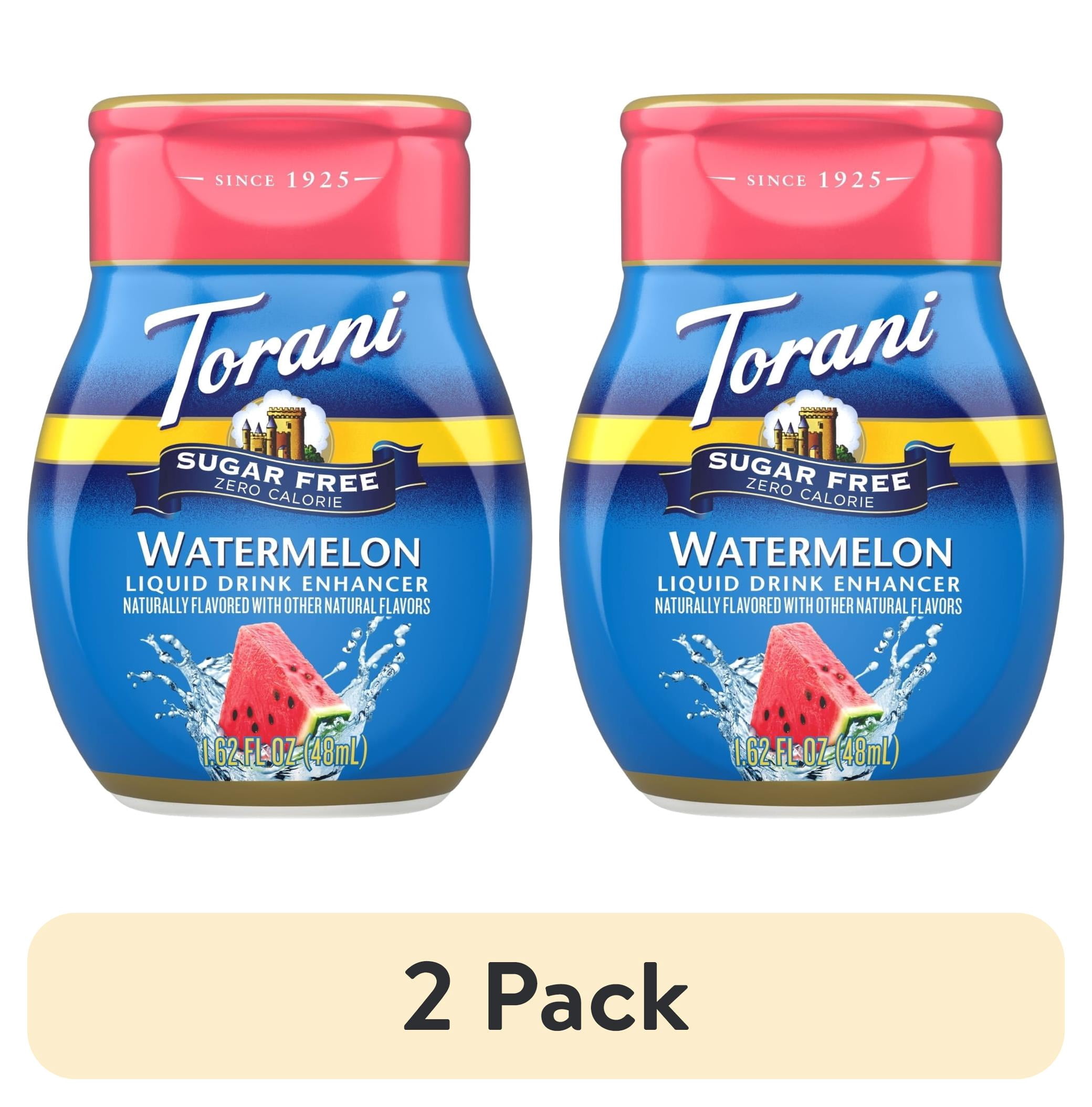 (2 pack) Torani Sugar Free Watermelon Liquid Drink Enhancer, 1.62 fl oz