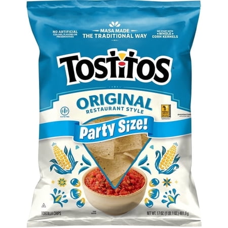 2 pack Tostitos Restaurant Style Original Tortilla Chips, 17 oz Party Size Bag