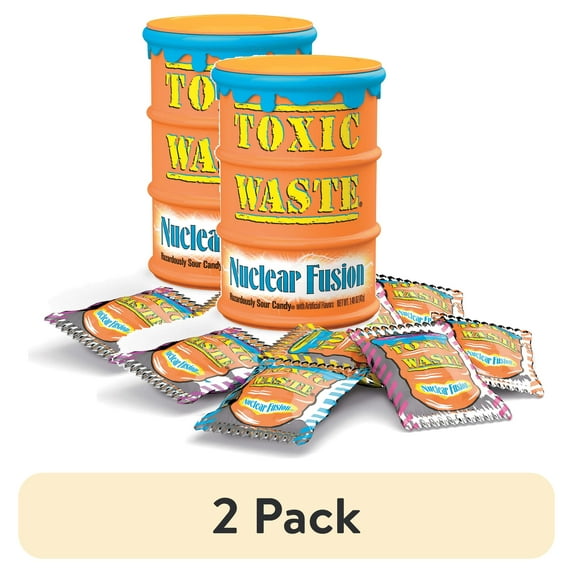 (2 pack) Toxic Waste Nuclear Fusion Drum, Sour Candy, 1.48 oz.