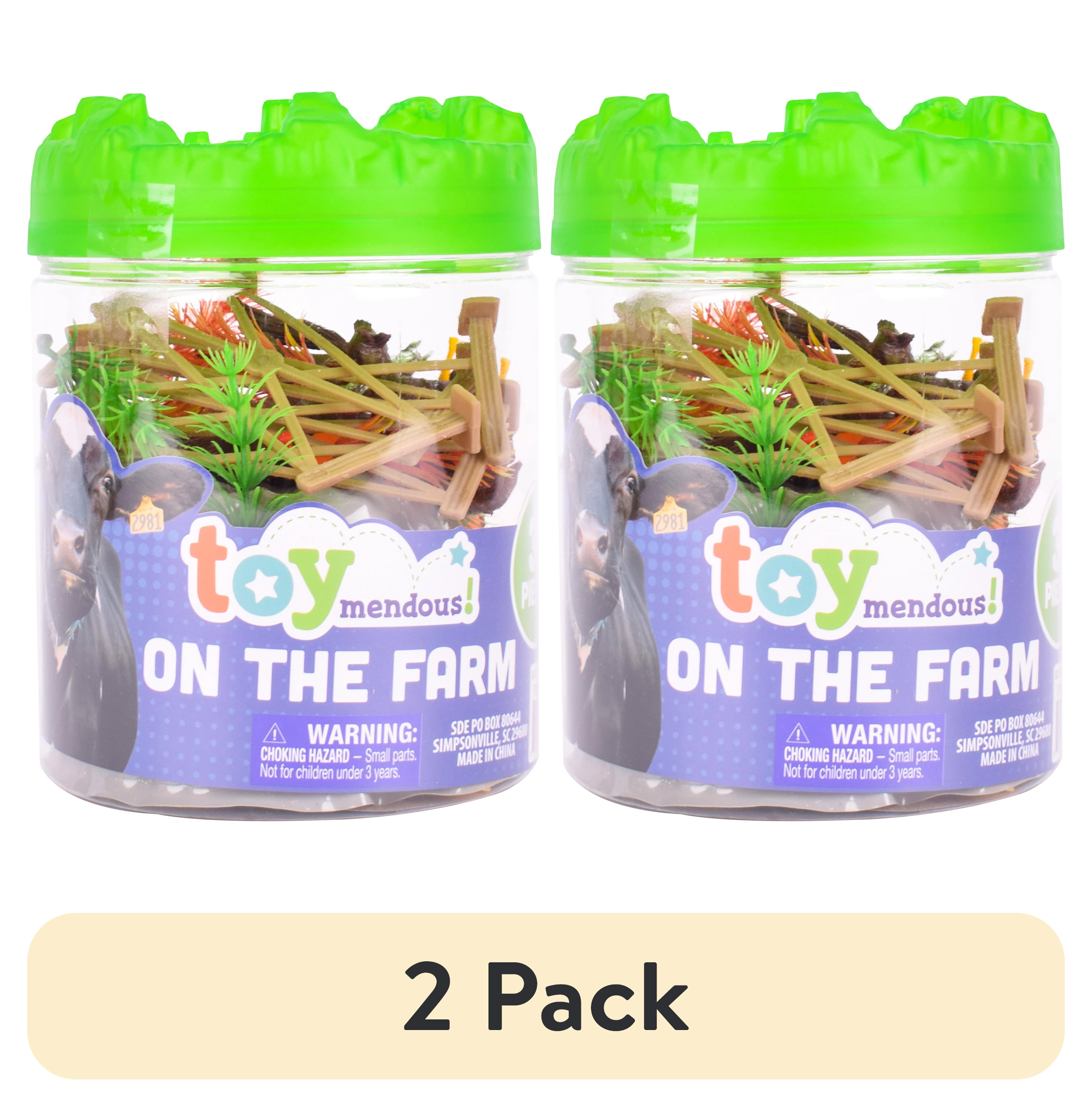 (2 pack) Toymendous On The Farm Bucket of Figures -31 Piece Novelty & Gag Toys, Plastic - Children Ages 3+