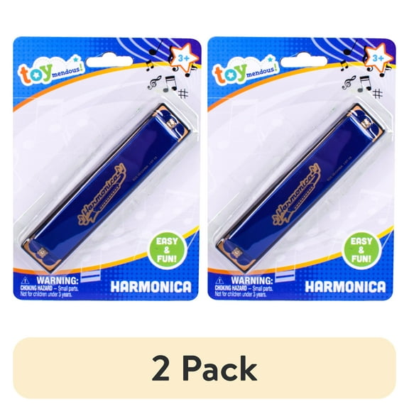 (2 pack) Toymendous Toy Harmonica - Colors May Vary, Children Ages 3+