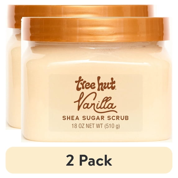 (2 pack) Tree Hut Vanilla Shea Butter Sugar Body Scrub, 18 oz