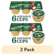 (2 pack) Tree Top No Sugar Added Apple Sauce Cups, 4 Oz, 6 Count