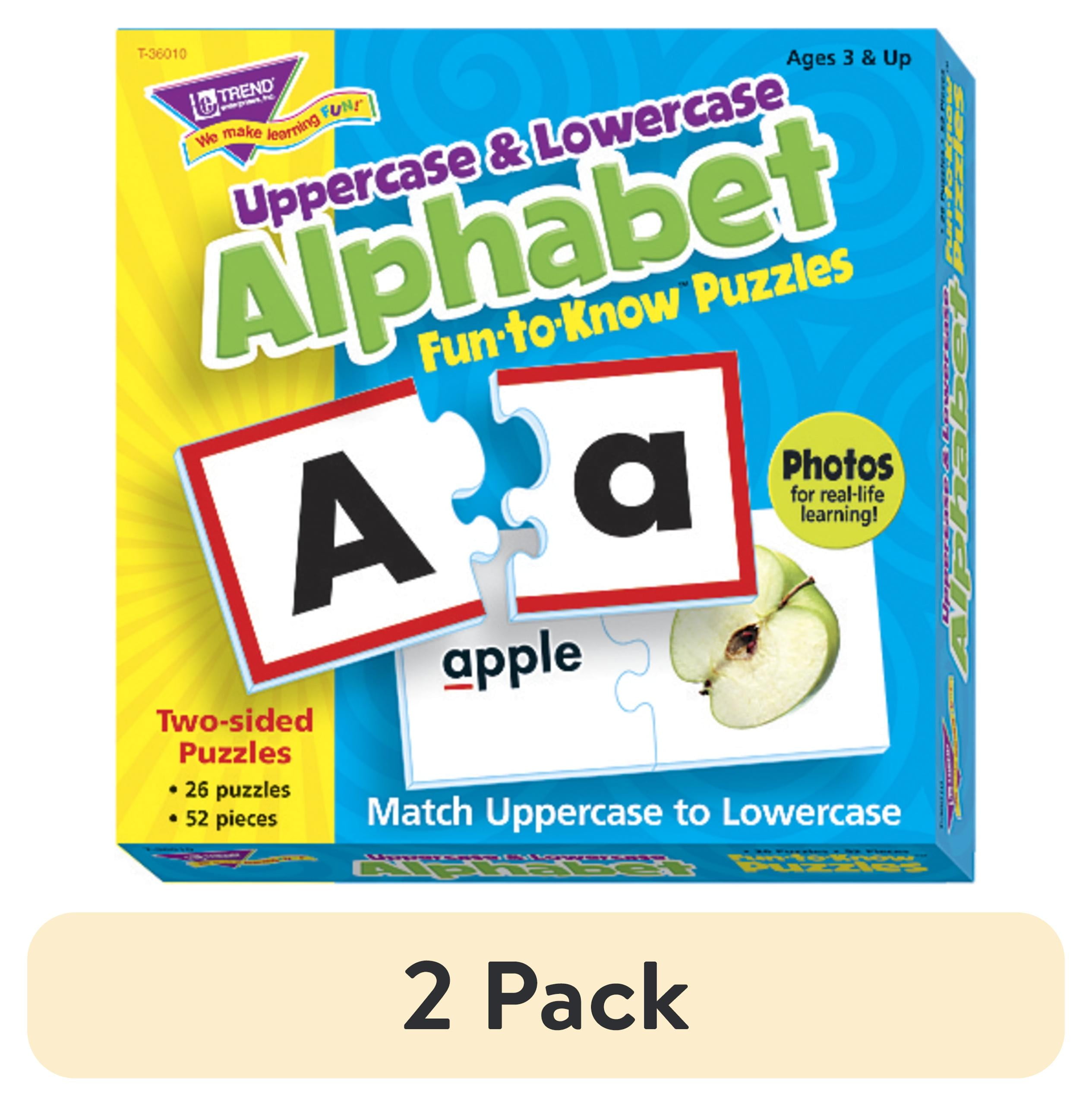2 pack) TREND Uppercase & Lowercase Alphabet Fun-to-Know Puzzles