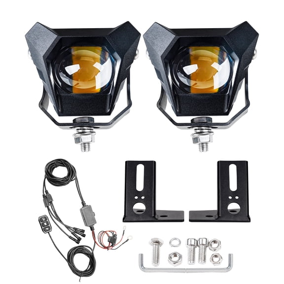 NKCELL POWER Triangle Spotlights and Wire Harness Flashing Switch Kit for 2007-2017 Wrangler JK/JKU 30W 5400LM Waterproof 12 VDC 2-Pack