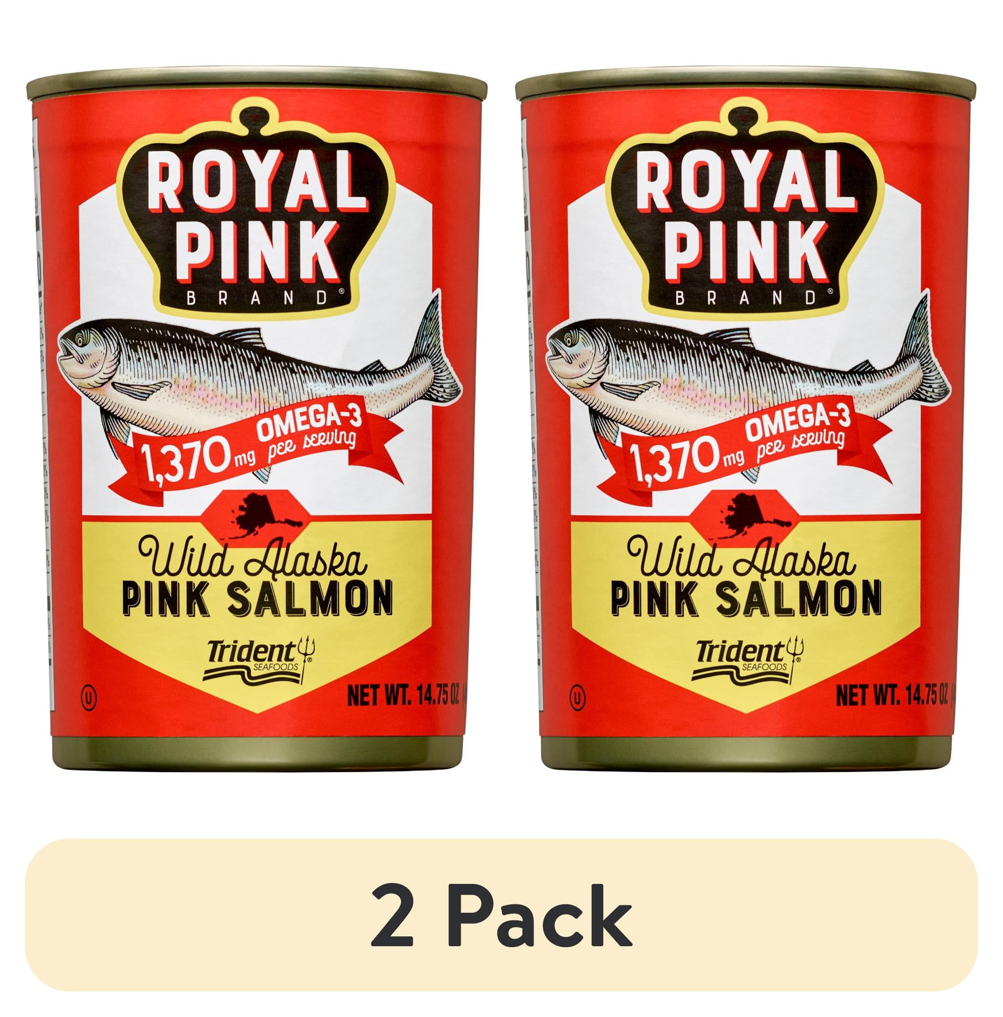 (2 pack) Trident Seafoods Royal Pink Wild Alaska Pink Salmon, Gluten-Free, 14.75 oz