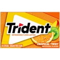 thumbnail image 1 of (2 pack) Trident Sugar Free Gum, Tropical Twist, Regular Size, 14 Pieces, 1 of 1
