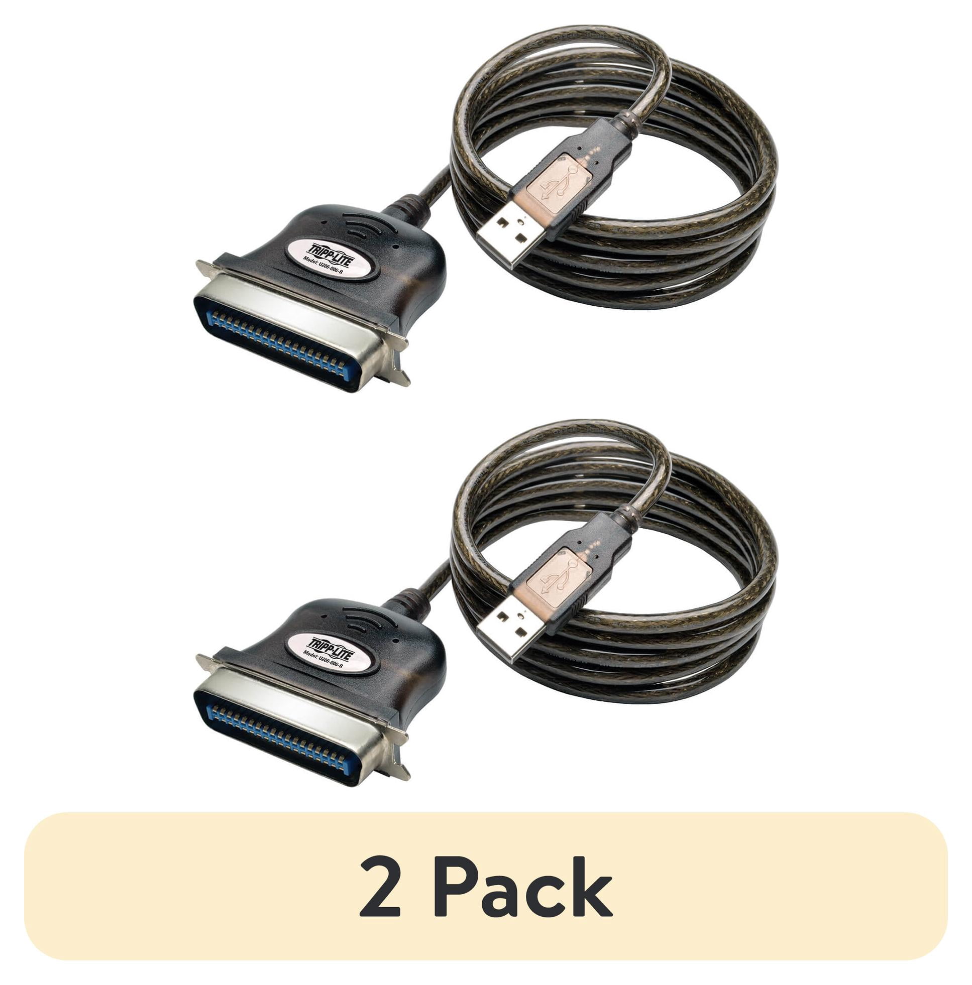 (2 pack) Tripp Lite 6ft Usb To Parallel Printer Cable Usb-a To ...