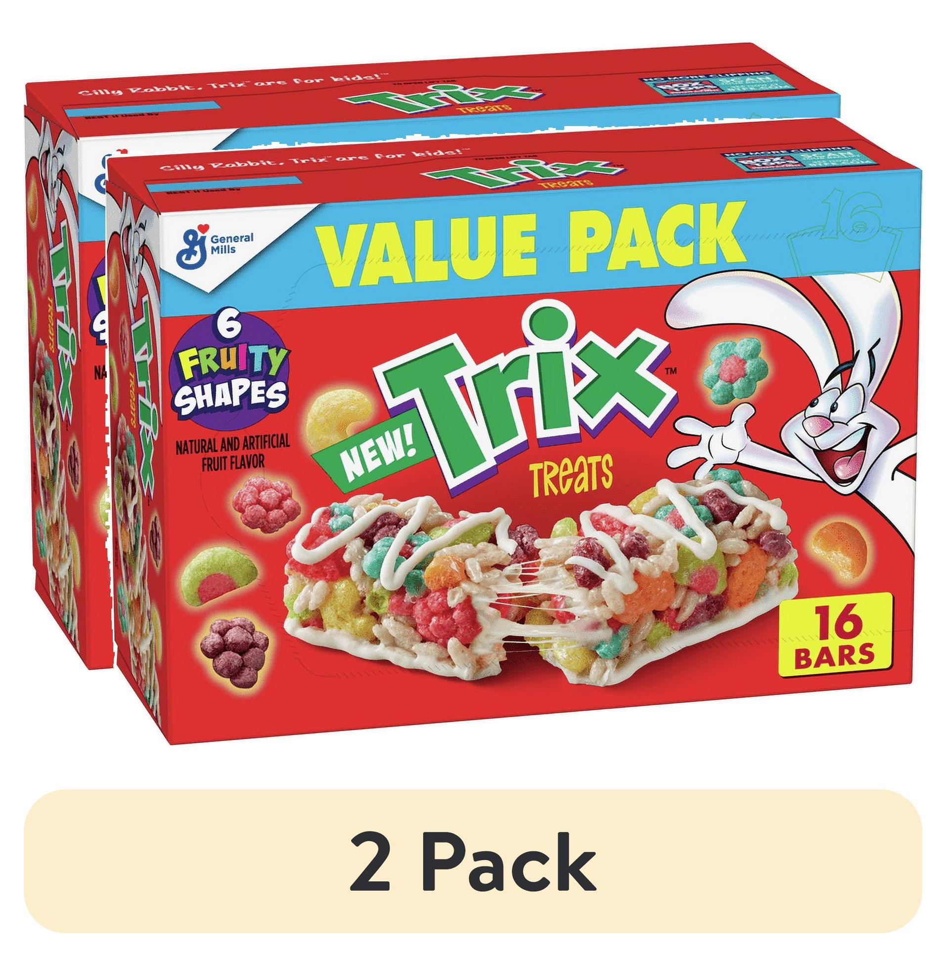 (2 pack) Trix Breakfast Cereal Treat Bars, Value Pack, 16 ct