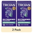 thumbnail image 1 of (2 pack) Trojan Extended Pleasure Climax-Control Latex Lubricated Condoms, 12 Count, 1 of 13