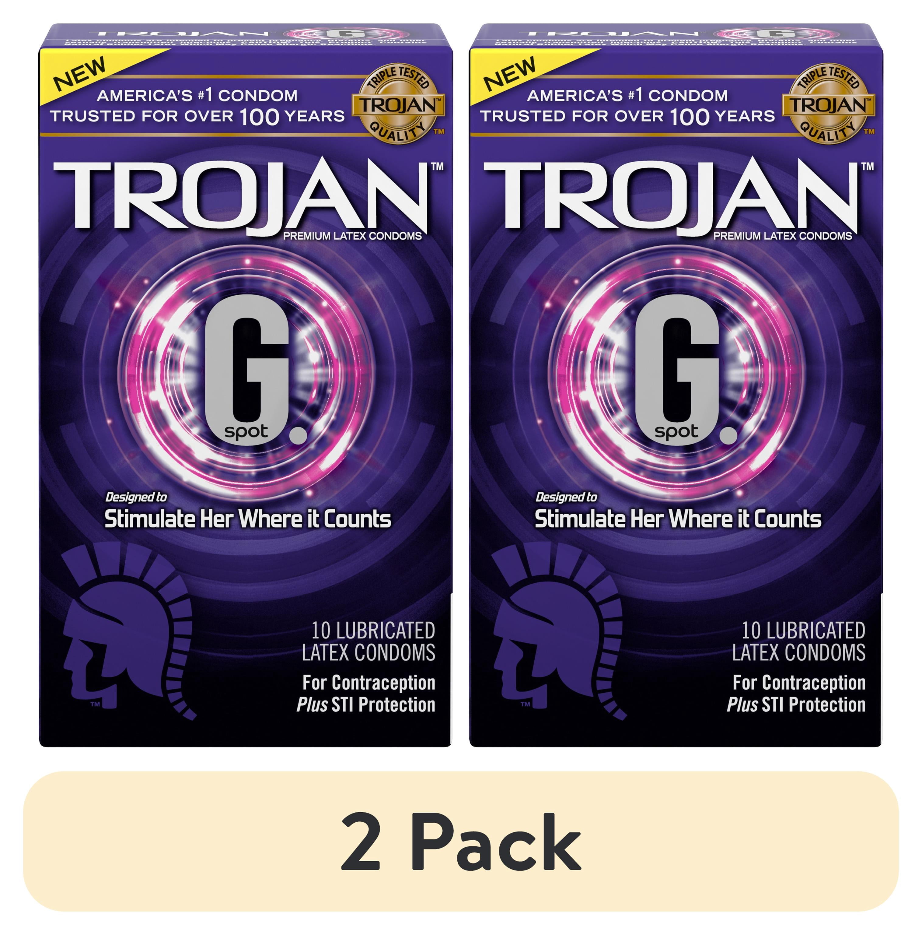 (2 pack) Trojan G. Spot Premium Lubricated Condoms - 10 count