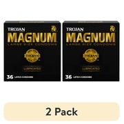 2 pack Trojan Magnum Lubricated Large Condoms, Lubricated Condoms, 36 Count Pack