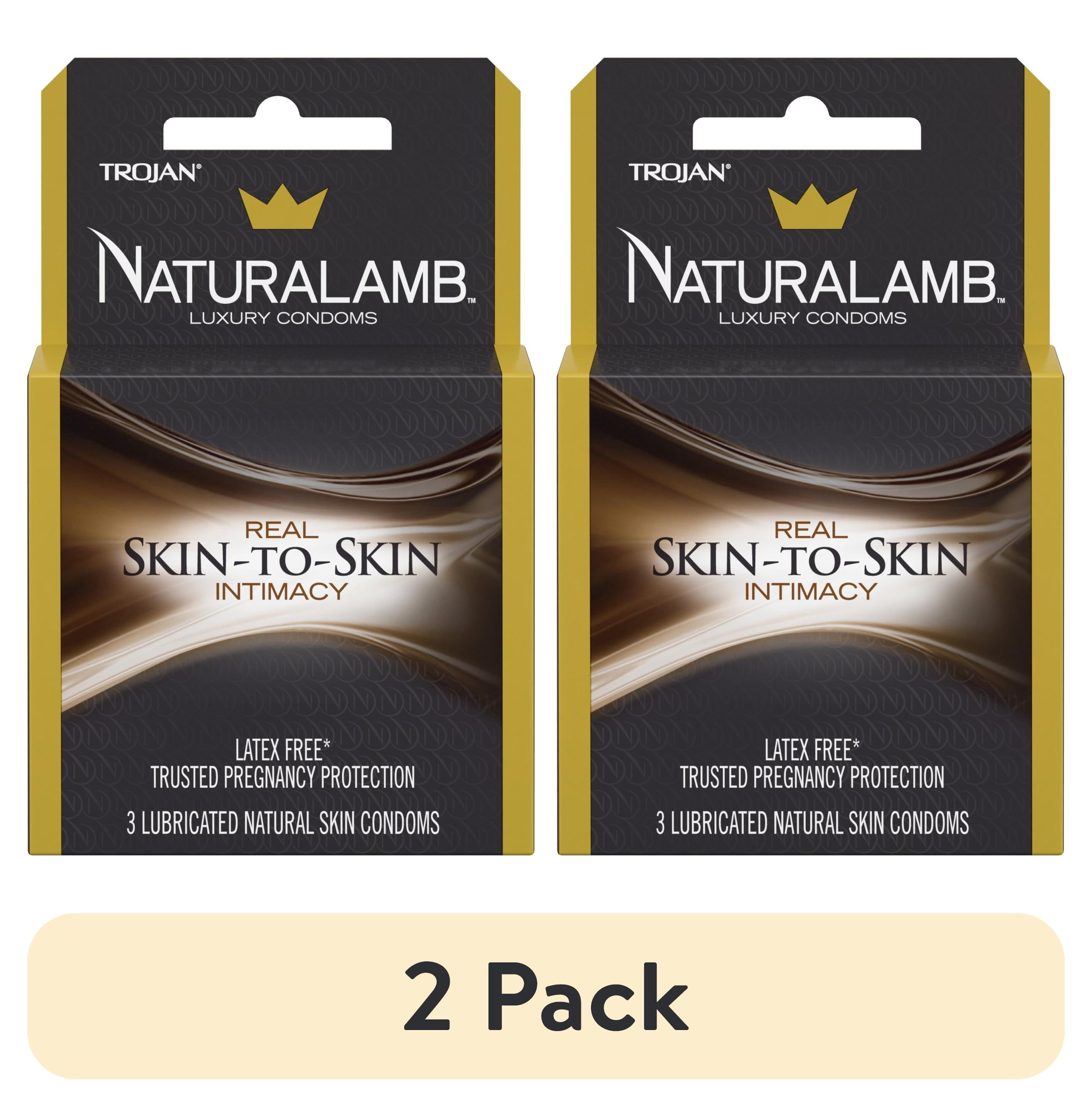 2 pack) Trojan NaturaLamb Latex Free Luxury Lubricated Condoms, 3 Count
