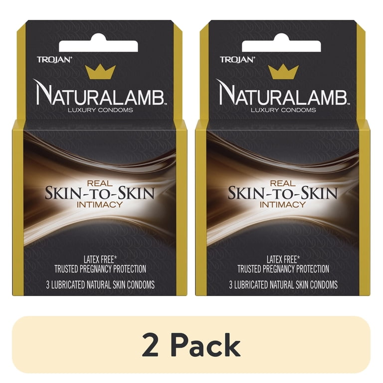 2 pack) Trojan NaturaLamb Latex Free Luxury Lubricated Condoms, 3 Count
