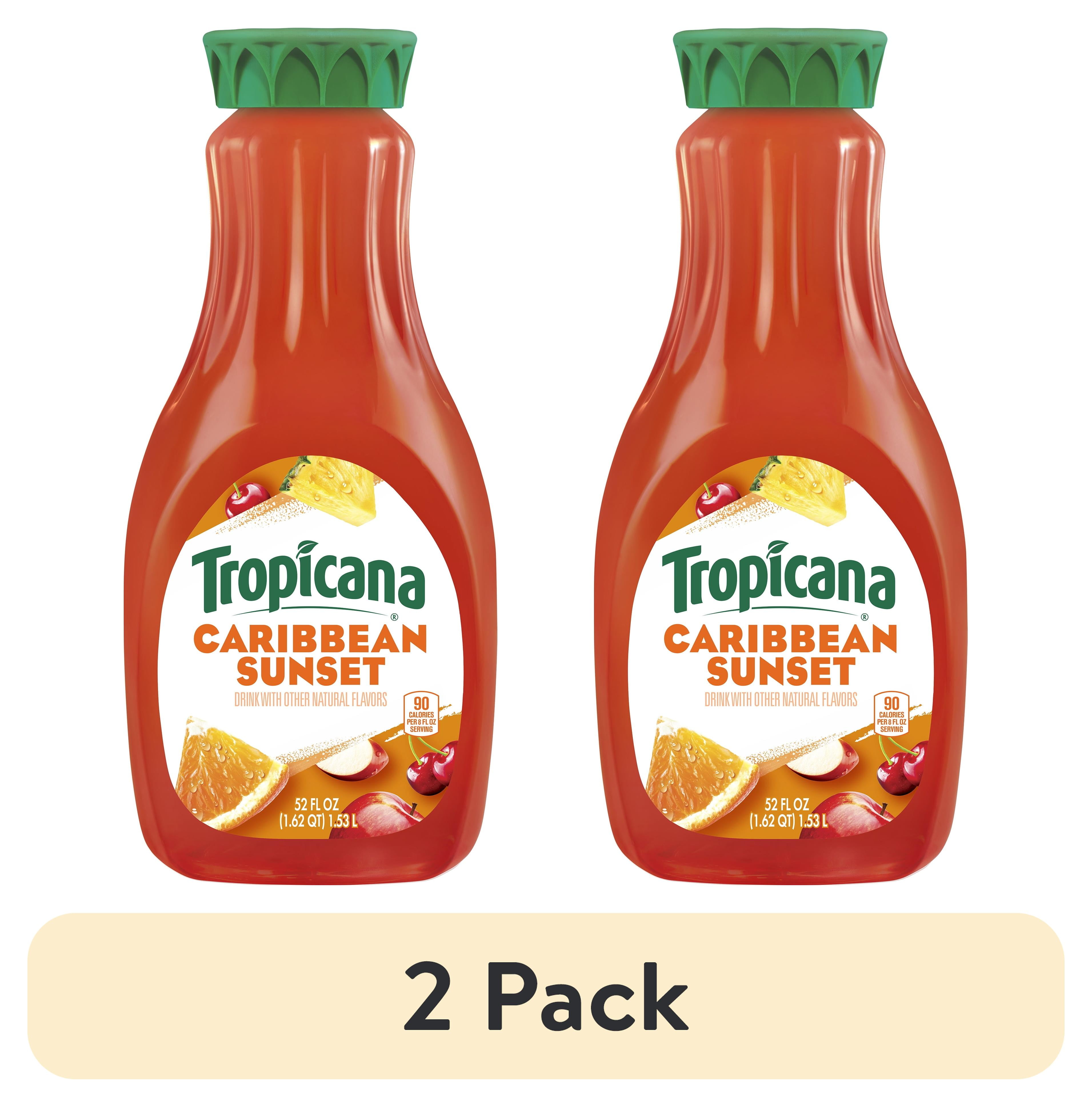 2 pack) Tropicana Premium Drinks, Caribbean Sunset, 52 Fl Oz