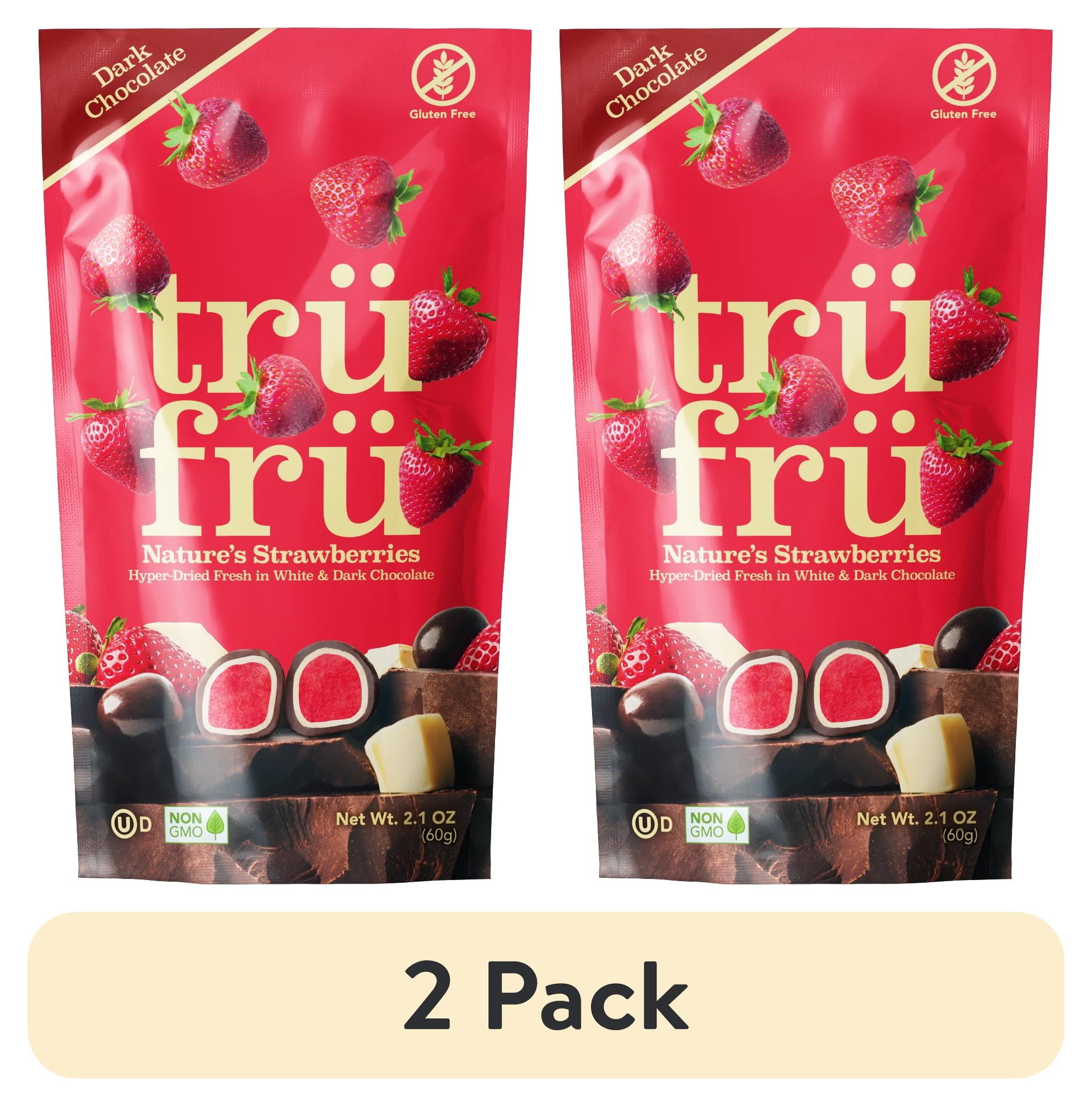 (2 pack) Tru Fru Grab & Go Hyper-Dried Real Strawberries in Dark Chocolate (2.1 oz)