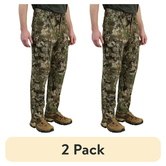 (2 pack) Tekari Men's Boldrun Camo Performance Hunting Pants, S-3XL