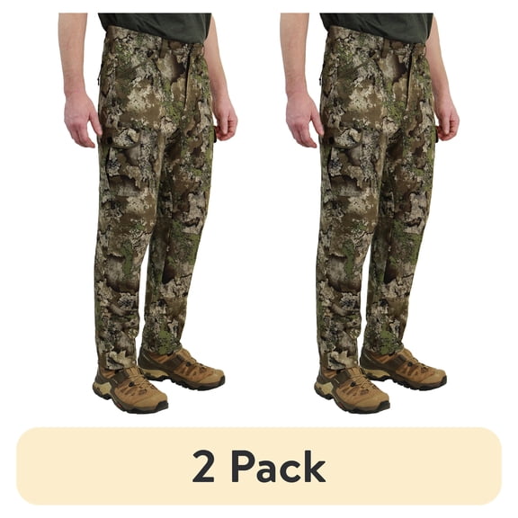 (2 pack) Tekari Men's Boldrun Camo Performance Hunting Pants, S-3XL