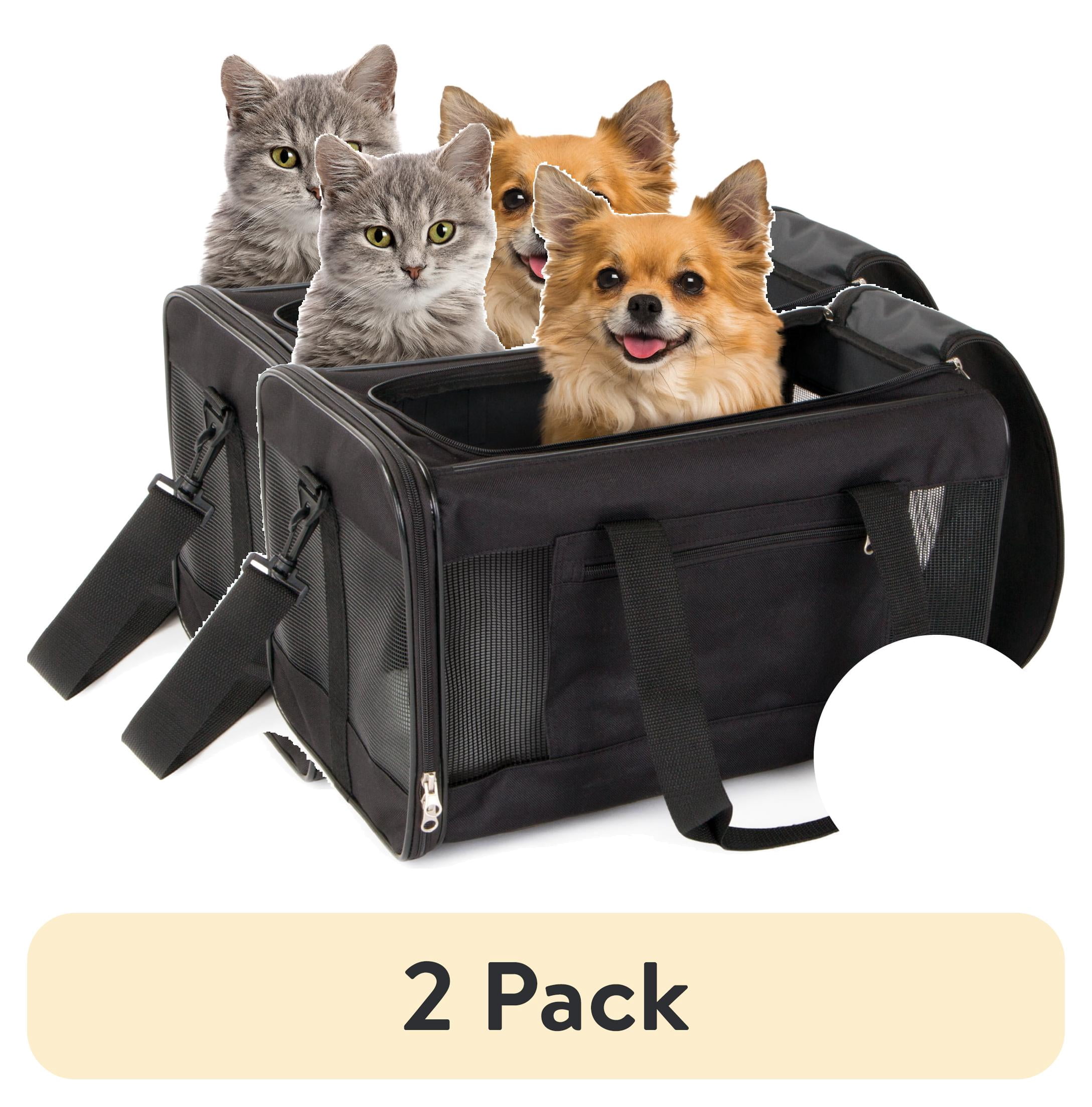 (2 pack) TrustyPup Easy Explorer Medium Guaranteed On-Board Travel Pet Carrier, Black, 16 lb Limit
