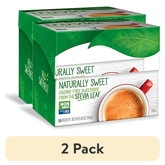 (2 pack) Truvia Natural Stevia Sweetener Packets, (Net Wt. 5.64 oz) (Pack of 12), 80 Count (Pack of 12)
