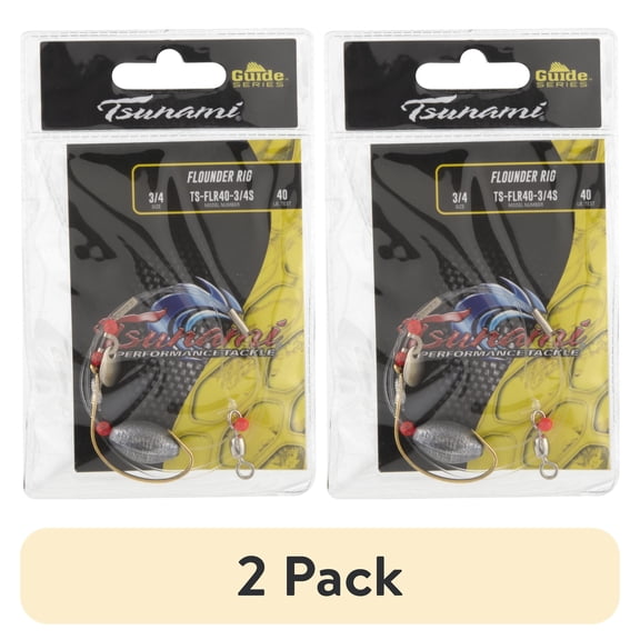 (2 pack) Tsunami Flounder Rig 40 lb with Silver Spinner Blade – 3/4 oz