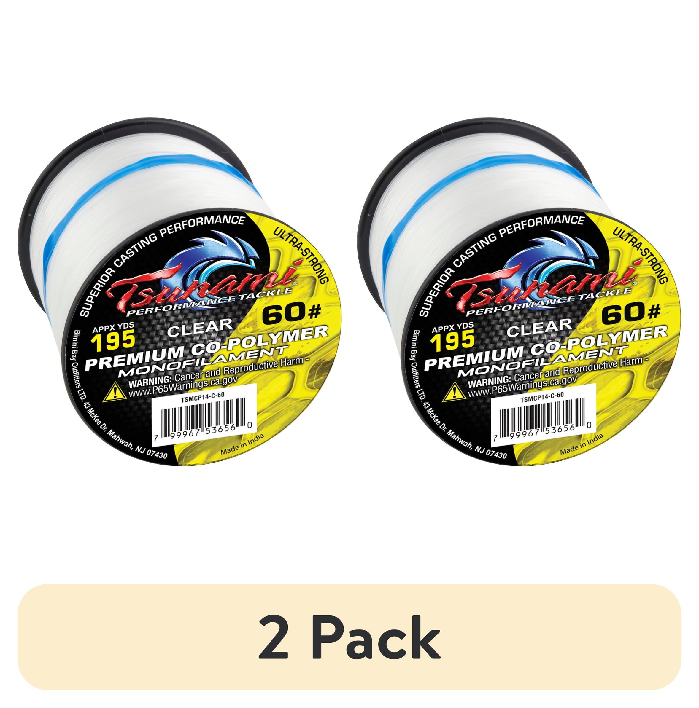 (2 pack) Tsunami Premium Monofilament Fishing Line, Clear, 1/4 lb Spool ...