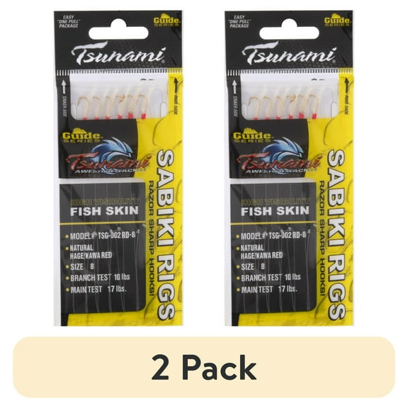 (2 pack) Tsunami Sabiki Rig Fishing Lures with Hooks