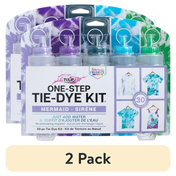 (2 pack) Tulip 5 Color Tie-Dye Kit Mermaid Pastel Colors, DIY Tie Dye in 4 fl oz bottles