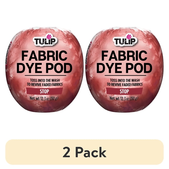 (2 pack) Tulip Fabric Dye Pod Stop (Red) 12.3 oz, New Dye for Washing Machines