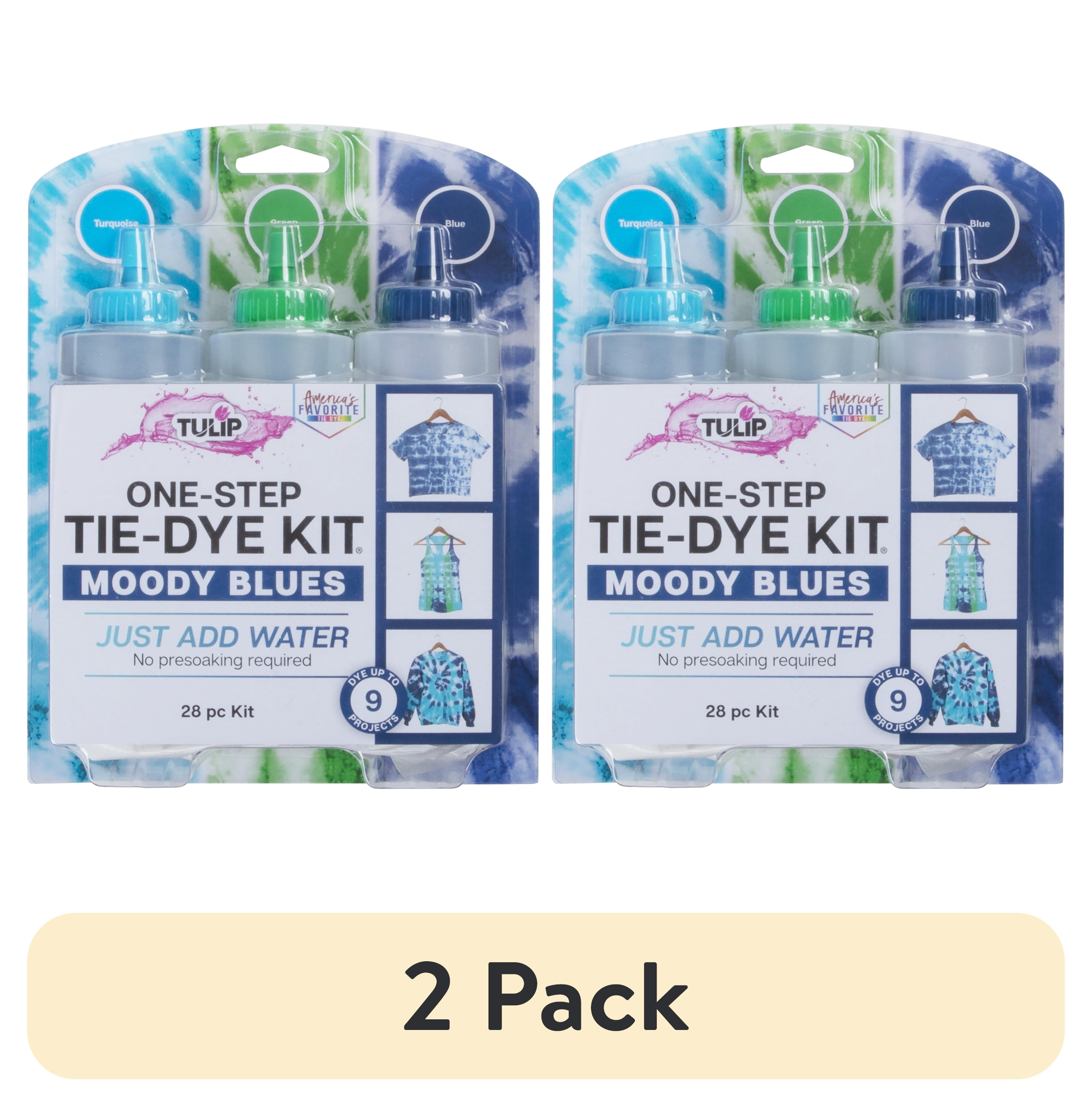 (2 pack) Tulip One-Step Tie-Dye 3 Color Kit, Moody Blues, DIY Tie Dye