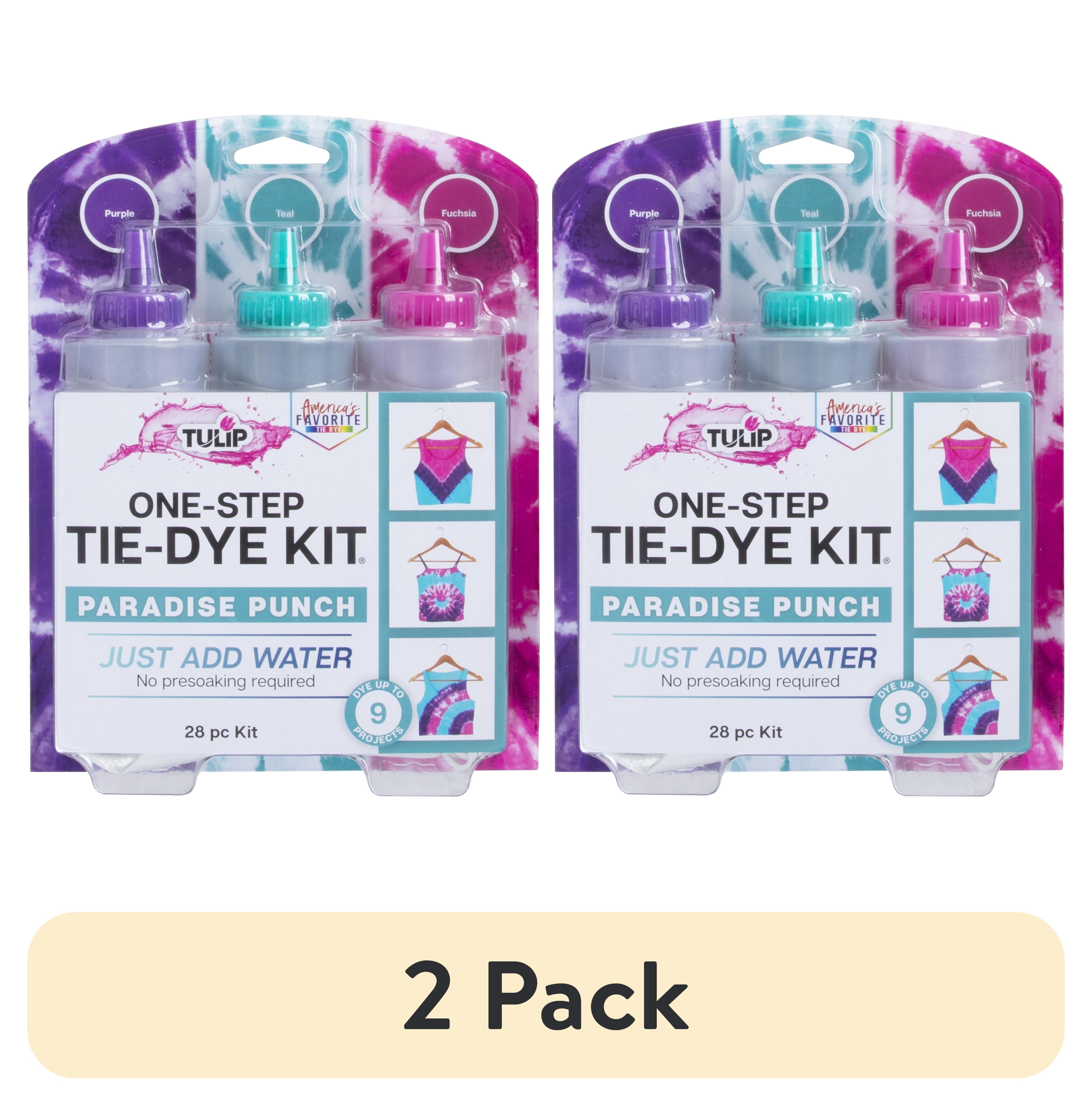 2 pack) Tulip One-Step Tie-Dye 3 Color Kit, Paradise Punch, DIY