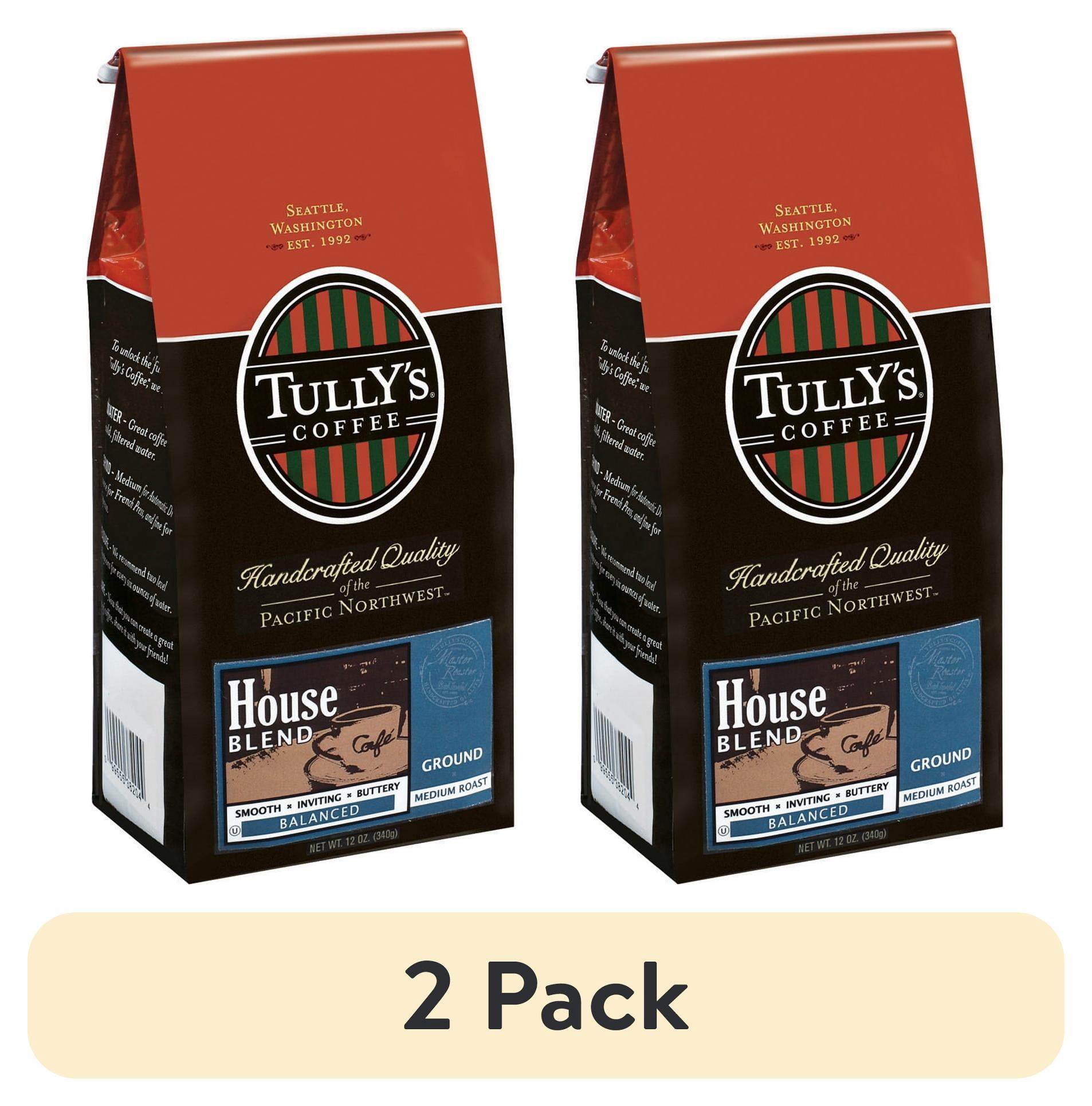 Tully's Coffee House Blend Medium Roast Ground Coffee, 12 oz