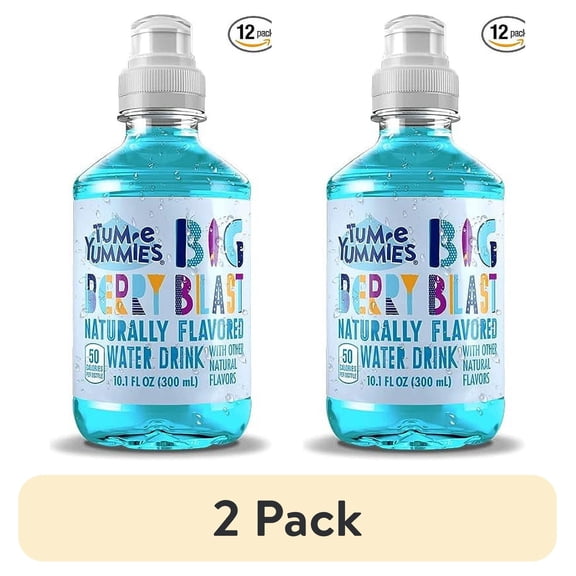 (2 pack) Tum-e Yummies Naturally Flavored Water Drink for Kids Bundled by Louisiana Pantry (Big Berry Blast, 12 Pack)