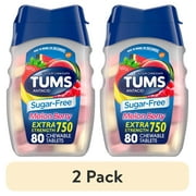 (2 pack) Tums Extra Strength Heartburn Relief Chewable Antacid Tablets, Melon Berry, 80 Count