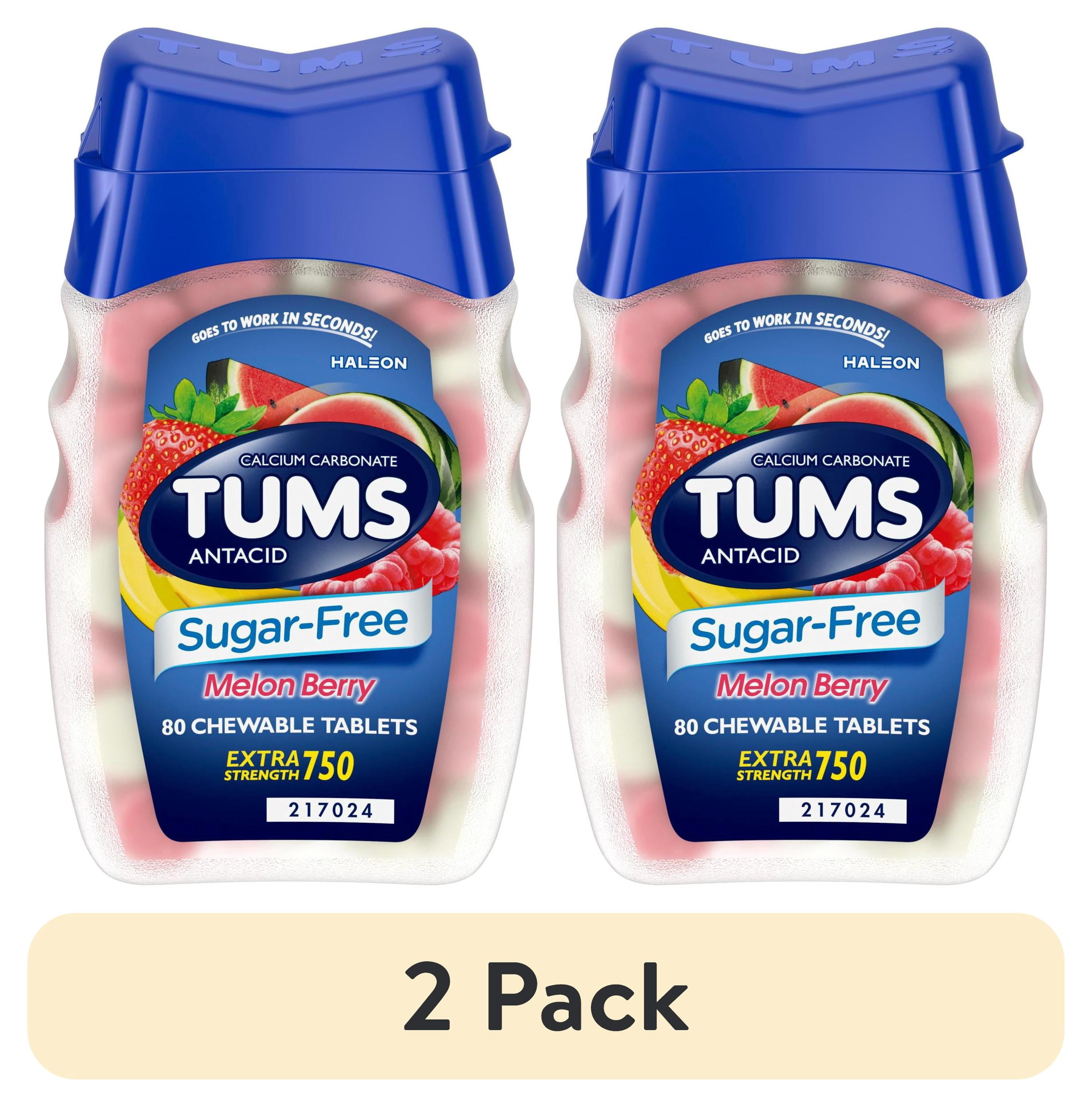Tums Smoothies Extra Strength Heartburn Relief Antacid Tablets, Fruit, 60 Count HSA/FSA Eligible