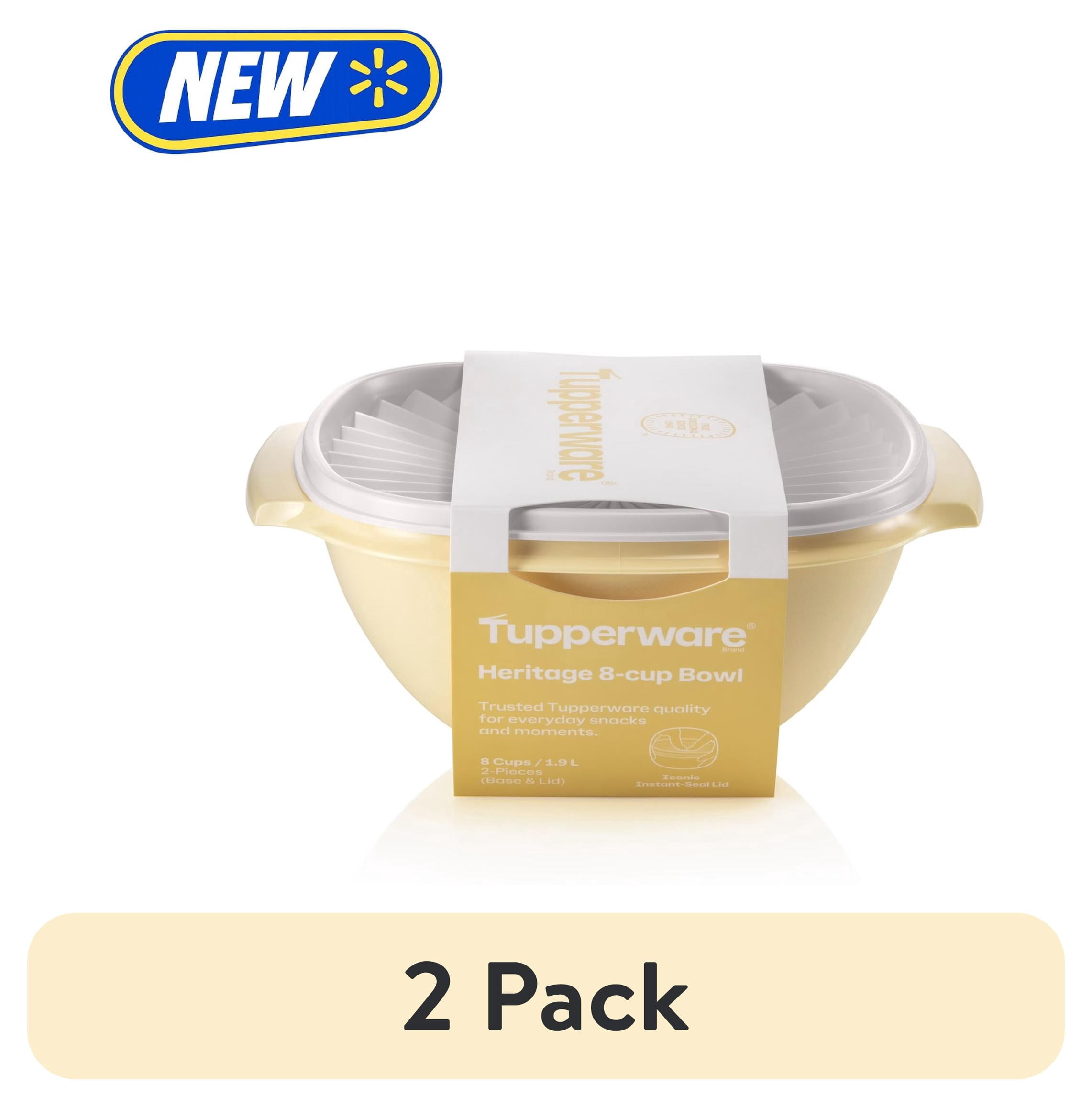 Tupperware Heritage 8-Cup Food Storage Bowl with Lid, Yellow