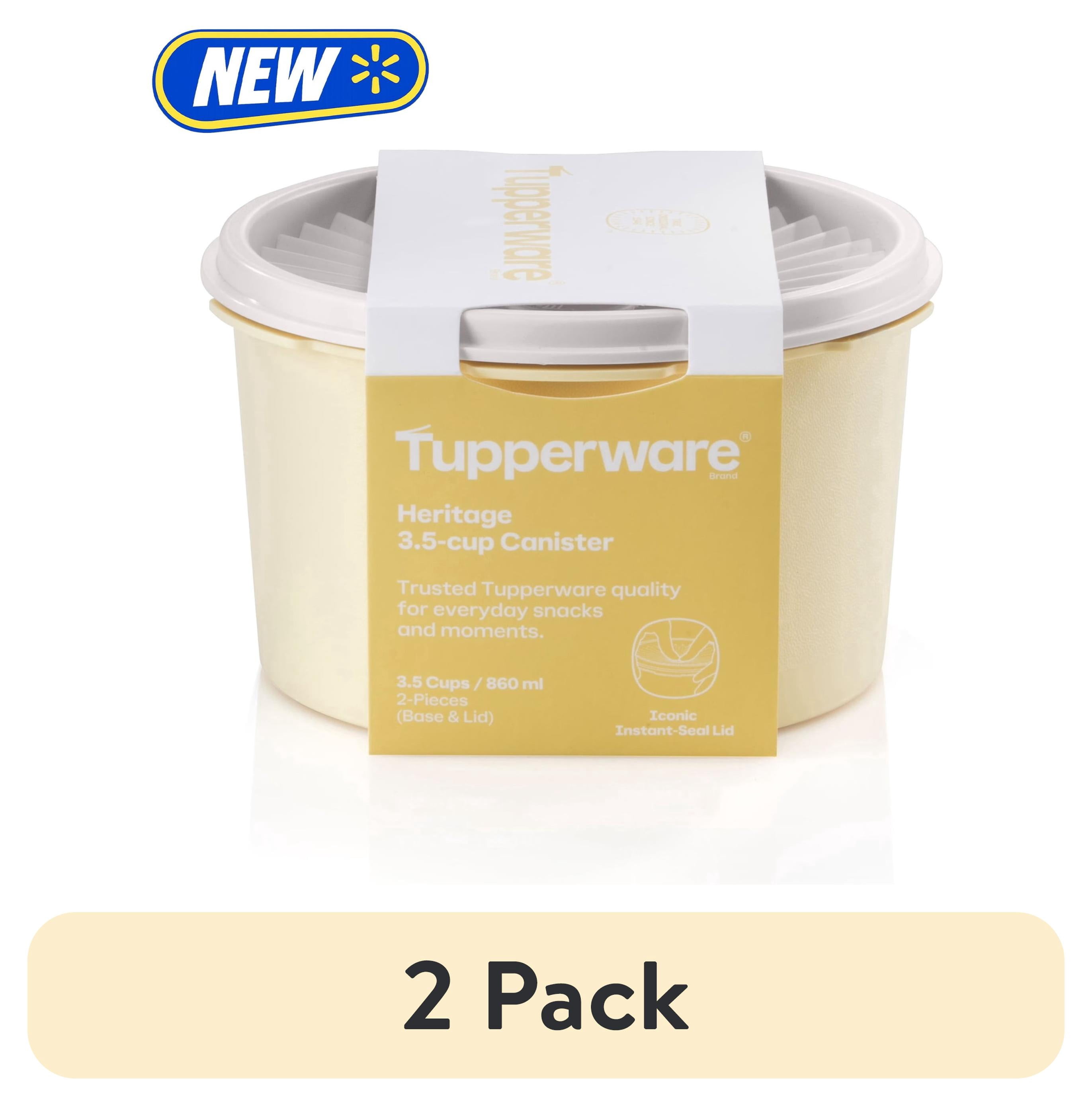 Tupperware Heritage 3.5-Cup Food Storage Canister with Lid, Yellow