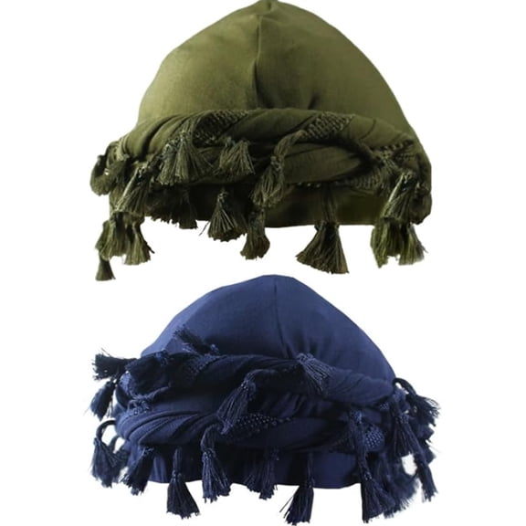2 pack Turban Head Wraps for Men Satin Lined Turban for Women Vintage Twist Velvet Durags Gifts