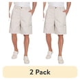 thumbnail image 1 of (2 pack) Turtle Bay New York Men's Cotton Blend Cargo Shorts, Elastic Waist, Relaxed Fit, 6 Pockets, 1 of 7