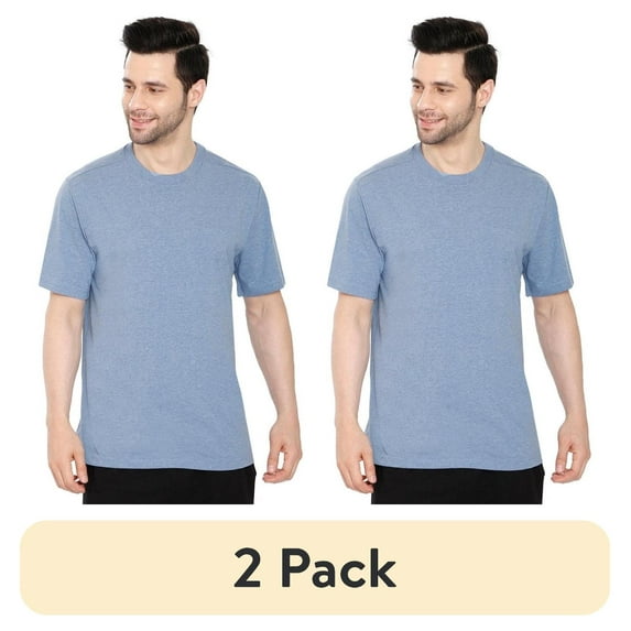(2 pack) Turtle Bay New York Men's Crew Neck Solid Colour T-shirt in Short Sleeves and Relaxed Fit