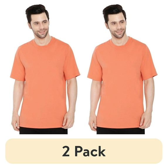 (2 pack) Turtle Bay New York Men's Crew Neck Solid Colour T-shirt in Short Sleeves and Relaxed Fit