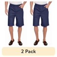 thumbnail image 1 of (2 pack) Turtle Bay New York Men's Stretch Waist Pull On Shorts in Twill Fabric - Free of Buttons & Snaps, 1 of 5
