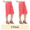 thumbnail image 1 of (2 pack) Turtle Bay New York Women's Calcutta Split Skirt in 100% cotton with Cargo Pocket, 1 of 7